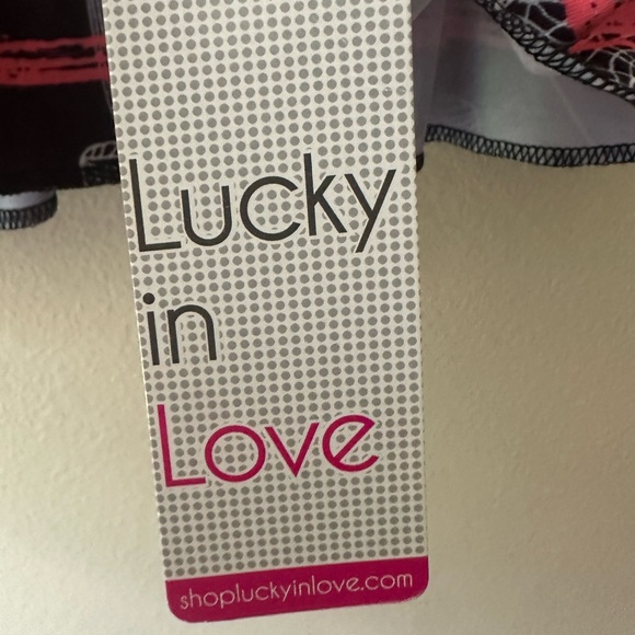 Lucky in Love Black and Pink Floral Mini Skirt with shorts. - Picture 6 of 8